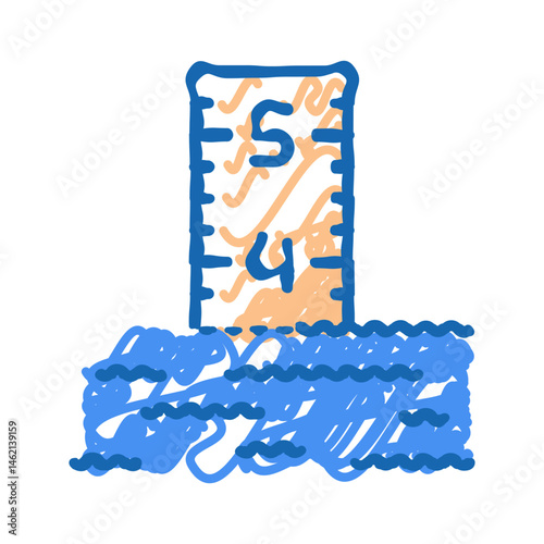 flood gauge disaster icon doodle illustration