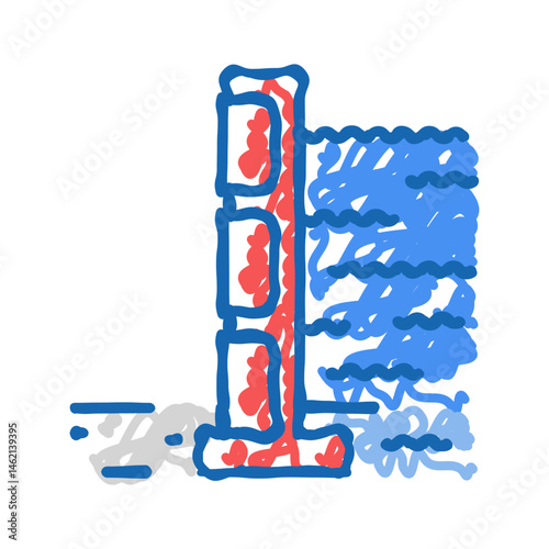 flood barrier disaster icon doodle illustration