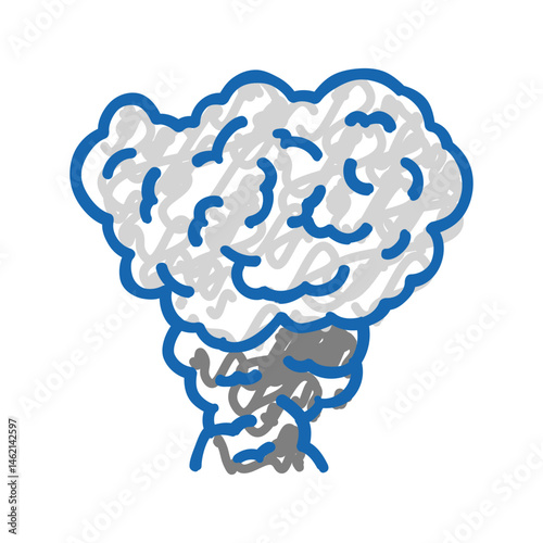 smoke cloud wildfire disaster icon doodle illustration