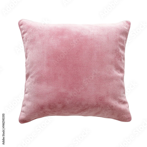 Luxury Pink Velvet Cushion Soft Plush Throw Pillow for Home Decor isolated on transparent background