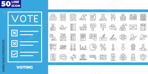 Voting and Election icon set 