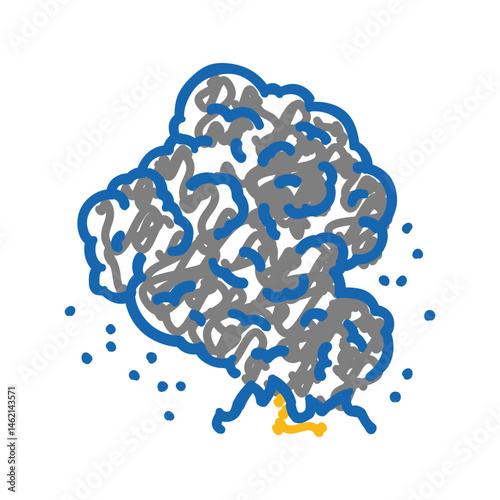 ash cloud wildfire disaster icon doodle illustration