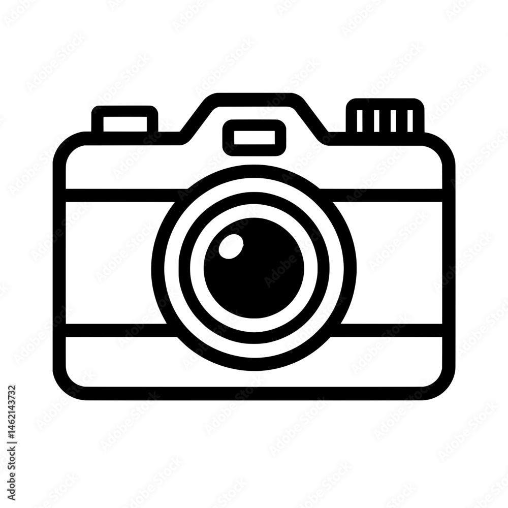 Minimalist Flat Camera Icon Line Illustration Minimalist Flat Camera Icon Line Illustration