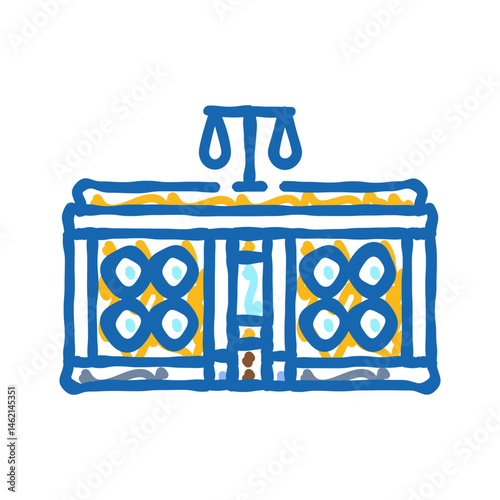 firm corporate law icon doodle illustration