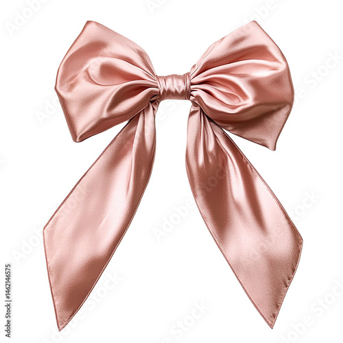 Elegant Pink Satin Bow isolated on transparent background