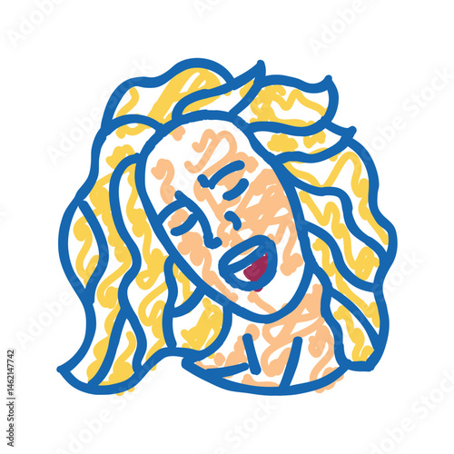 skepticism woman expression icon doodle illustration