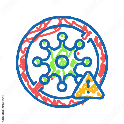 cross contamination prevention icon doodle illustration