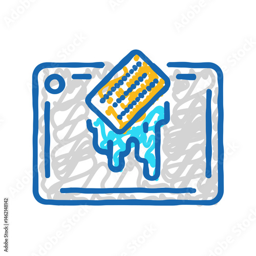 clean cutting board food safety icon doodle illustration