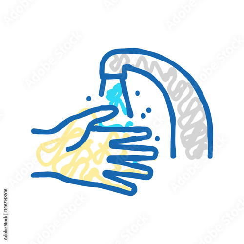 hand hygiene food safety icon doodle illustration