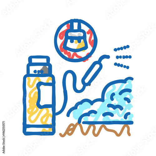 window caulking sealing home icon doodle illustration