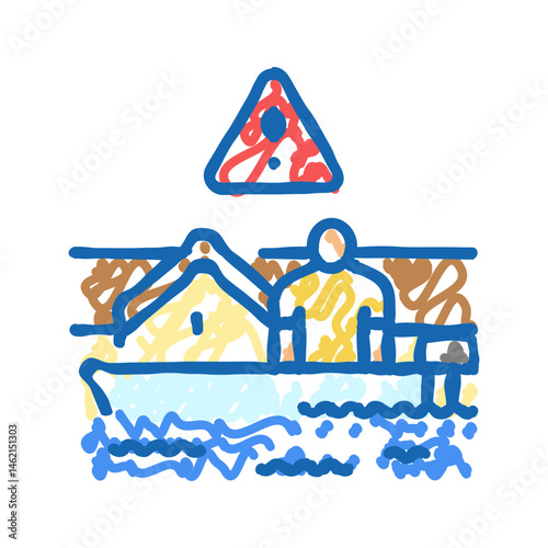 damage hurricane disaster icon doodle illustration