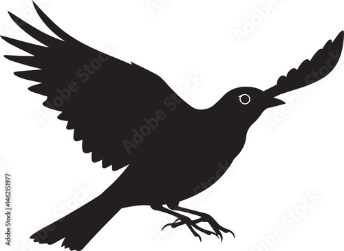Premium vector silhouette lark bird abstract symbol. 