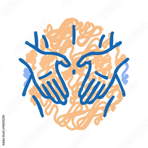 abdomen massage therapy icon doodle illustration