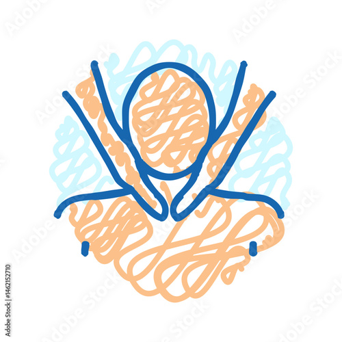 toes massage therapy icon doodle illustration