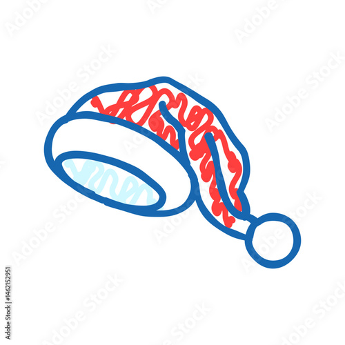 santa claus hat icon doodle illustration