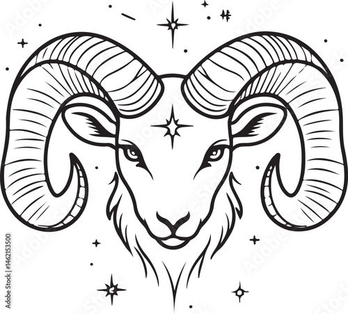 vector illustration of a ram