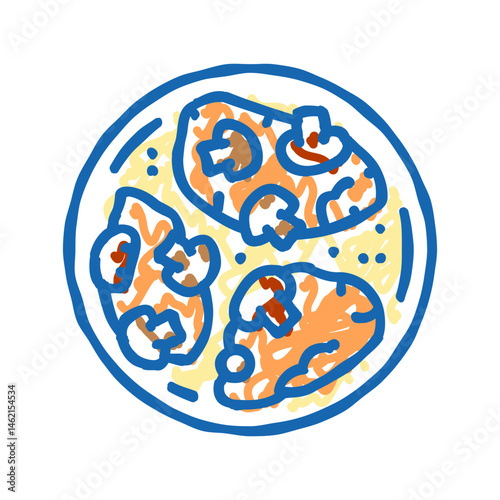 marsala chicken food icon doodle illustration