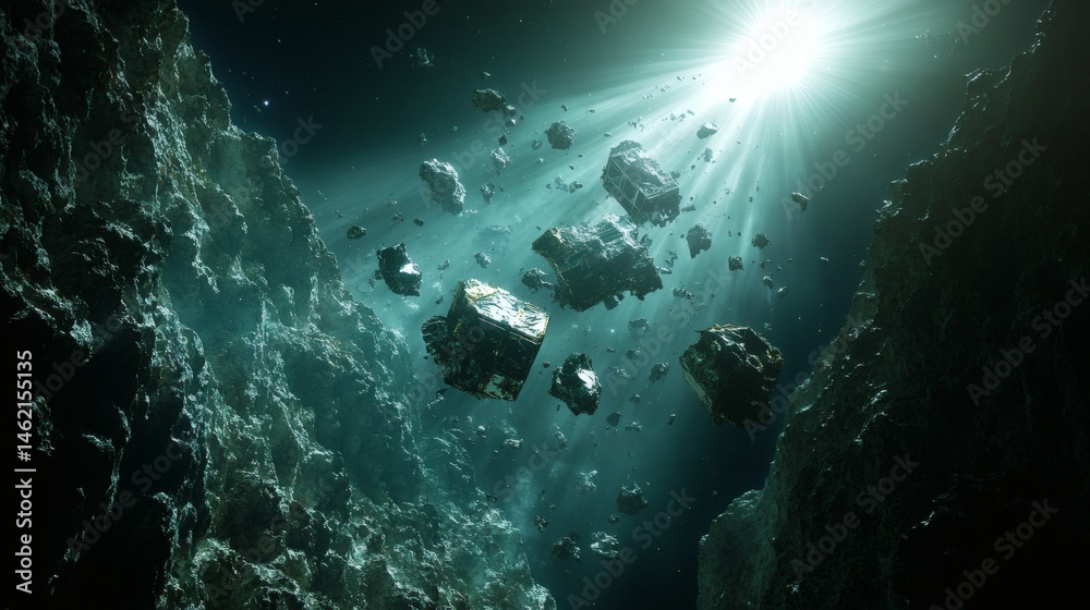 Obraz premium Space rocks illustration