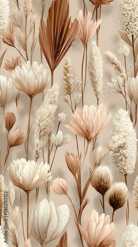 Wallpaper Mural Elegant arrangement of soft-toned floral elements. Torontodigital.ca