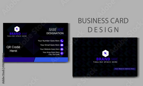 Creative modern aesthetic double-sided business card design.Simple and clean corporate business card template with company logo.Luxury and elegant business name card for business and personal use.	
