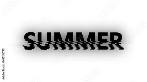Ocean wave is covering the words summer 2025 written on the sand of a sunny beach
