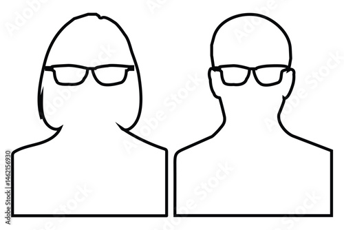 Silhouettes people avatar profiles vector eps
