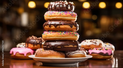 chocolate junk donut food background
