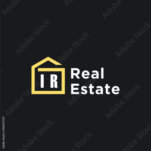 IR initials minimalist creative real estate logo vector