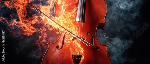 A fiery performance of the violin instrument.