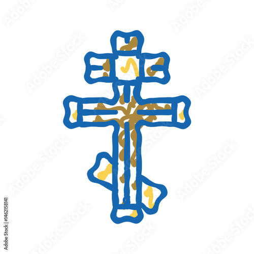 cross byzantine icon doodle illustration