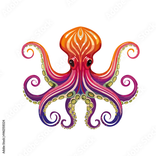Vector octopus wildlife graphic underwater sea design
