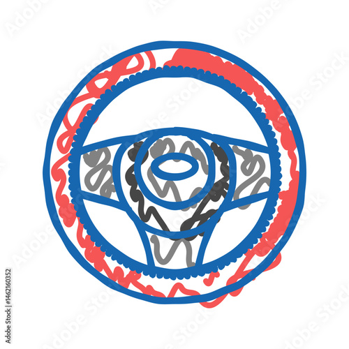 steering wheel cover accessory icon doodle illustration