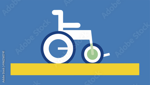 Iconic Wheelchair Symbol A minimalist vector of a wheelchair icon p in an accessible parking space emphasizing the designated area.