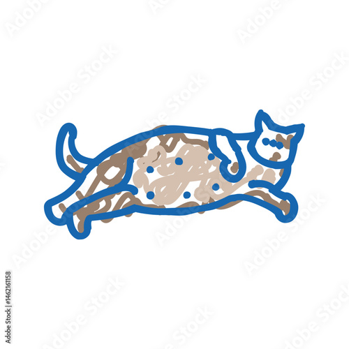 pregnant cat breeding icon doodle illustration