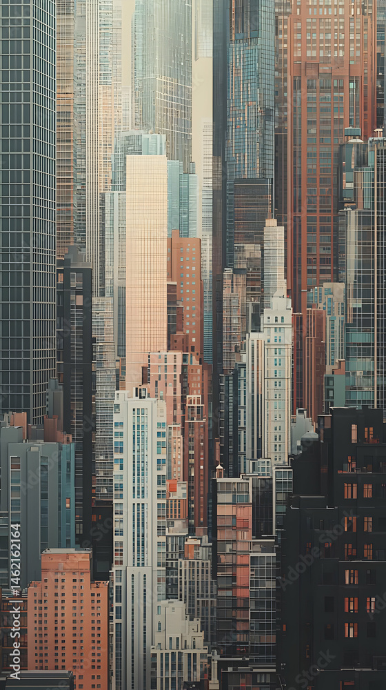 Fototapeta Abstract City Skyline Digital Art