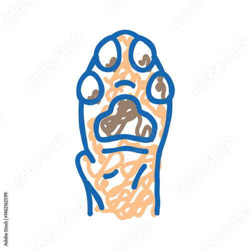 paw print dog icon doodle illustration