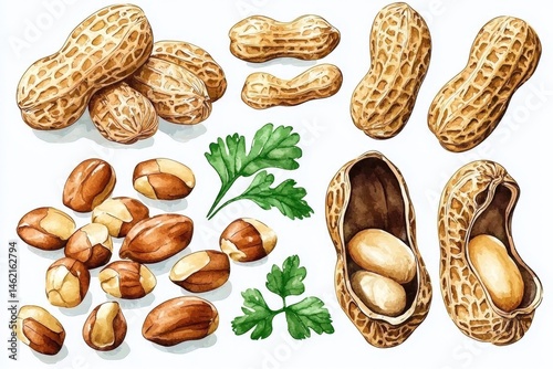 Healthy nut snacks showcased through artistic representation.