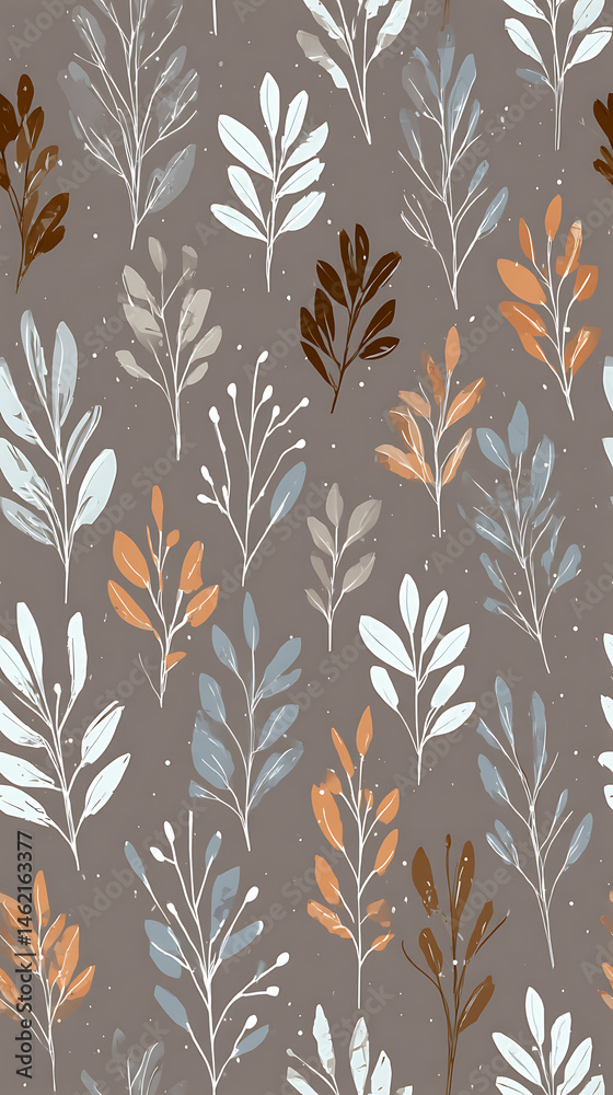 Elegant foliage pattern in soft autumn colors. Elegant foliage pattern in soft autumn colors.