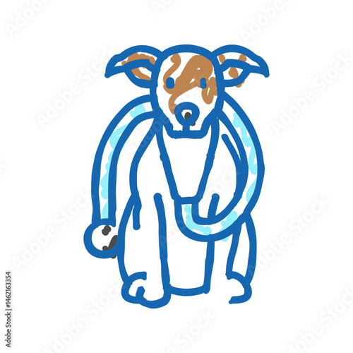 stethoscope dog icon doodle illustration