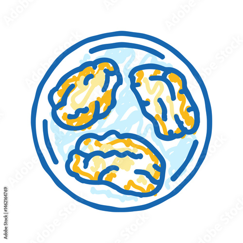 en papillote fish icon doodle illustration
