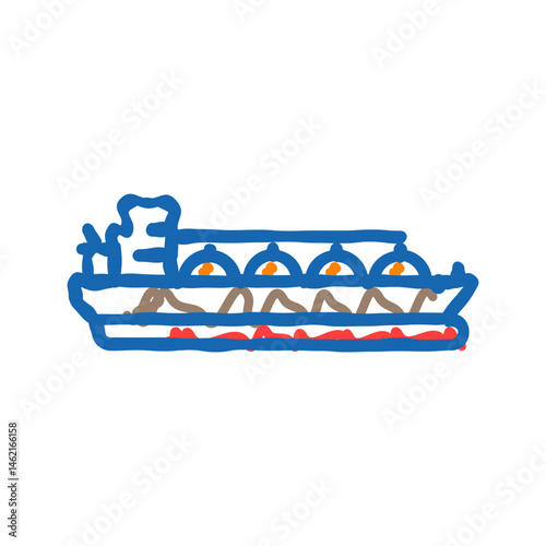 liquefied natural gas carrier icon doodle illustration