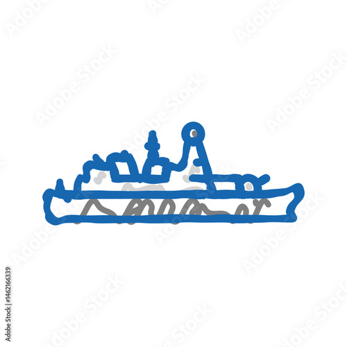 naval destroyer ship icon doodle illustration