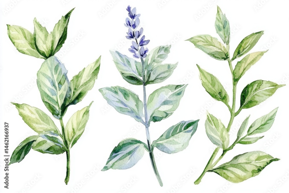 Fototapeta premium Experience the vibrant hues of watercolor minty freshness.