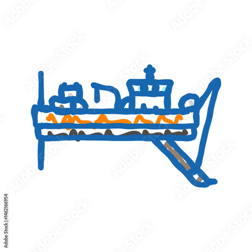 dredger ship icon doodle illustration