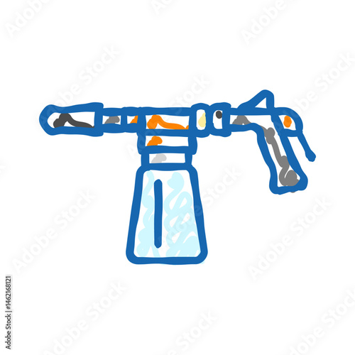 foam cannon car care icon doodle illustration