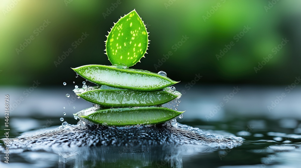 Refreshing aloe vera gel splash showcasing its rejuvenating effects in natural skincare treatments