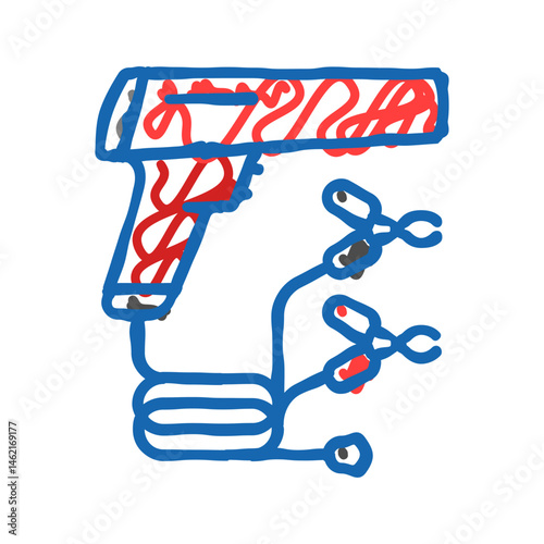 timing light car repair tool icon doodle illustration