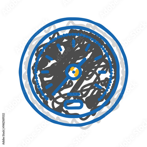 pry bar car repair tool icon doodle illustration
