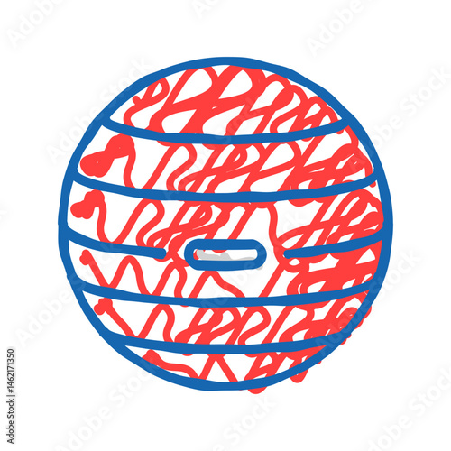 stability ball fitness tool icon doodle illustration