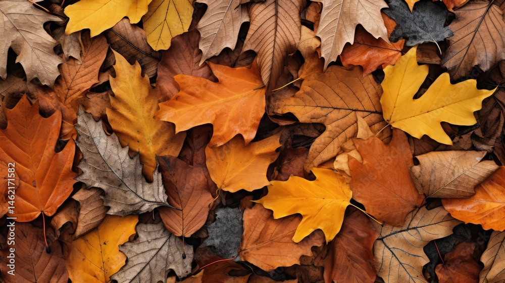 Obraz premium scattered ash tree leaf